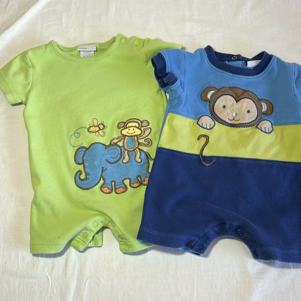 3 & 6M Sears baby rompers